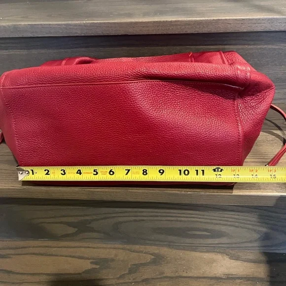 NWT Zara Red Leather Shopper Tote Bag - Picture 13 of 17